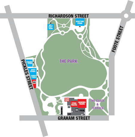 Map of Gasworks Arts Park