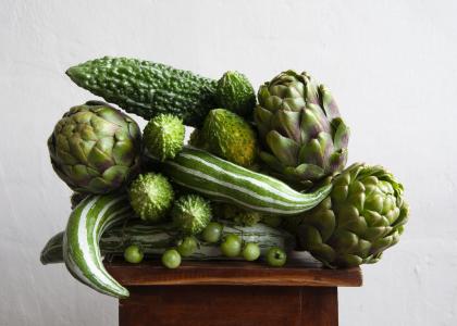sculpture made of vegetables