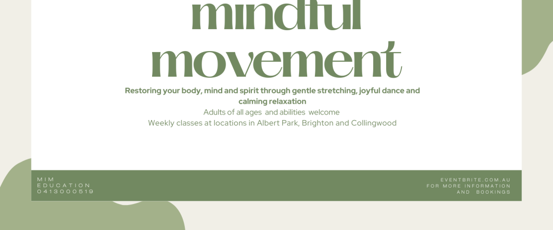 Mindful Movement Header with class information. 