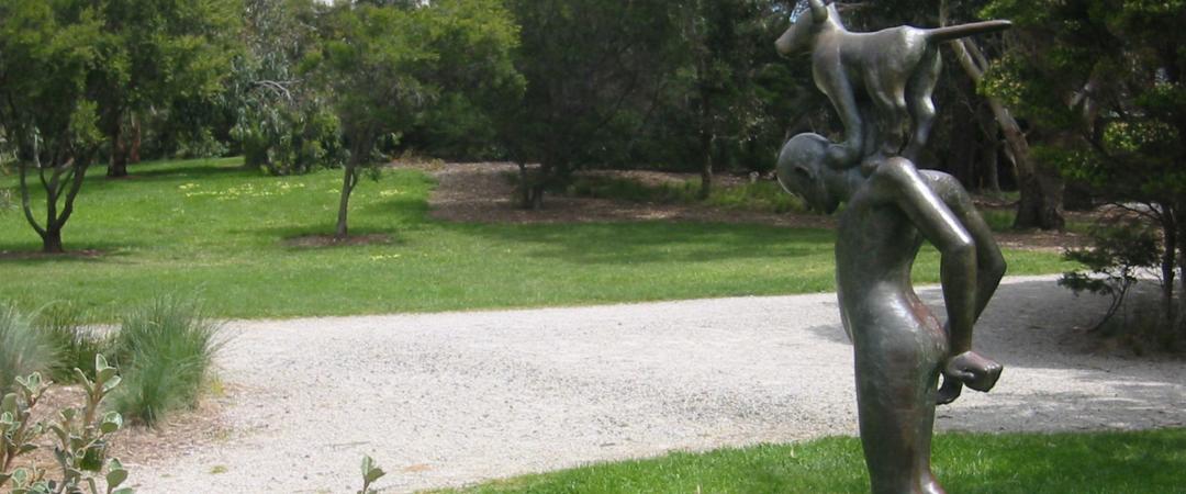 A profile shot of the park sculpture 'Not without Chomley', taken on a beatiful day in the park. 